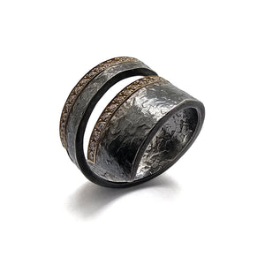 Oxidized Sterling Silver Cyclone Ring