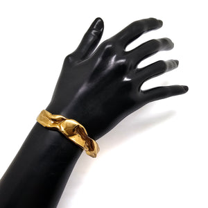 High Polish Gold Ripple Cuff