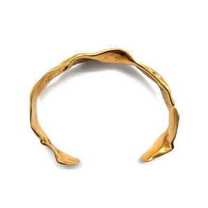 High Polish Gold Ripple Cuff