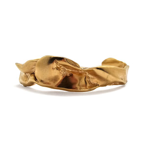 High Polish Gold Ripple Cuff