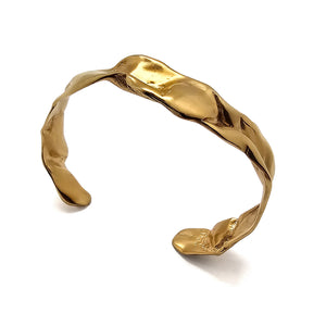 High Polish Gold Ripple Cuff