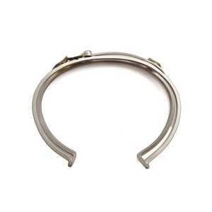 Silver Petal Cuff - Diamond