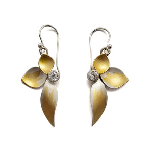 Diamond Feathered Floral Earrings