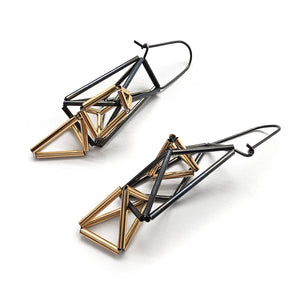 Asymmetric Geometric Earrings-Earrings-Emilie Pritchard-Pistachios