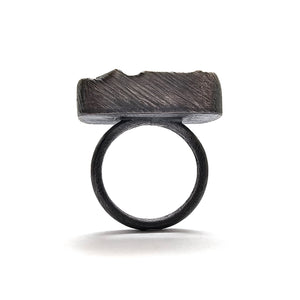 Rectangular Pyrite Ring - Pistachios