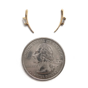 Curved Bar Diamond Studs - Pistachios