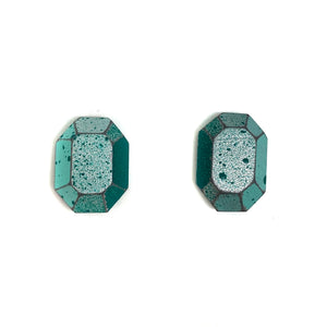 3D Blue Gem Studs-Earrings-Eva Burton-Pistachios