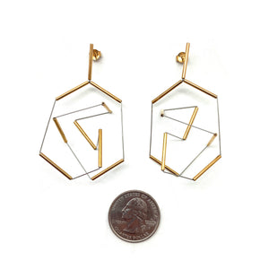 3D Geometric Earrings-Earrings-Yoko Takirai-Pistachios