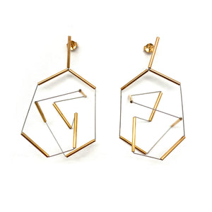3D Geometric Earrings-Earrings-Yoko Takirai-Pistachios