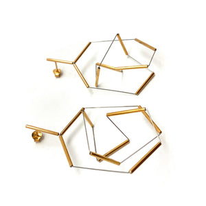 3D Geometric Earrings-Earrings-Yoko Takirai-Pistachios