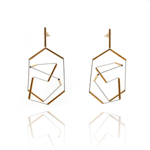 3D Geometric Earrings-Earrings-Yoko Takirai-Pistachios