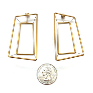 3D Trapezoid Earrings - Gold-Earrings-Yoko Takirai-Pistachios