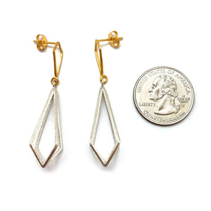 3D Triangular Drops - Gold/Silver-Earrings-Veronika Majewska-Pistachios