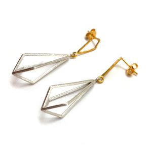 3D Triangular Drops - Gold/Silver-Earrings-Veronika Majewska-Pistachios