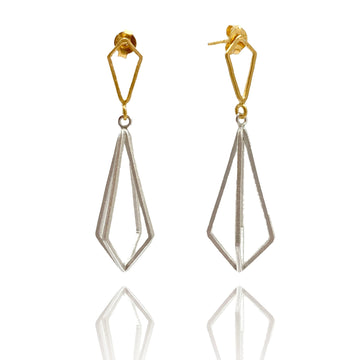 3D Triangular Drops - Gold/Silver
