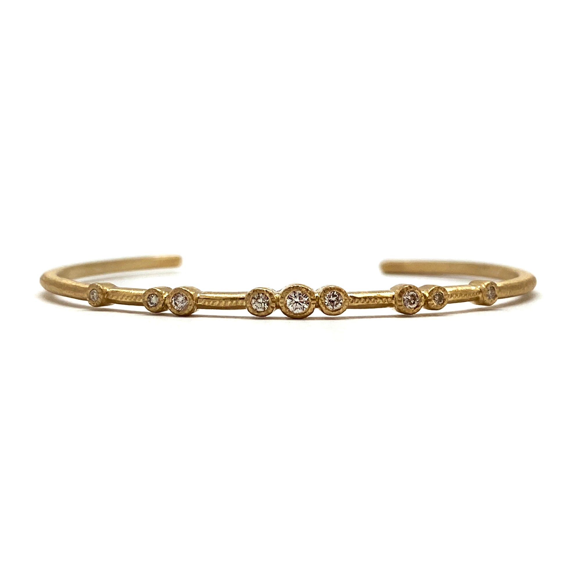 9 Bezel Diamond Cuff-Bracelets-Yasuko Azuma-Pistachios