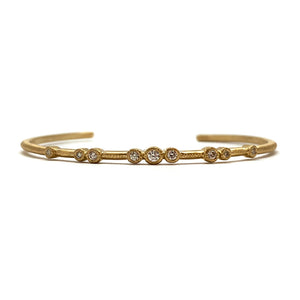 9 Bezel Diamond Cuff-Bracelets-Yasuko Azuma-Pistachios