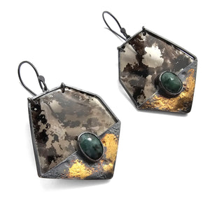 Agate Geometric Earrings-Earrings-Danielle Cadef-Pistachios