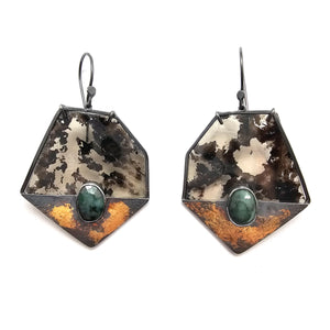 Agate Geometric Earrings-Earrings-Danielle Cadef-Pistachios