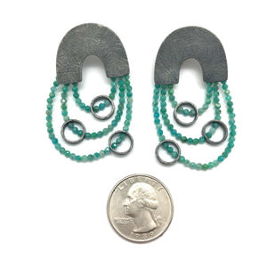 Amazonite Chain Arches-Earrings-Heather Guidero-Pistachios