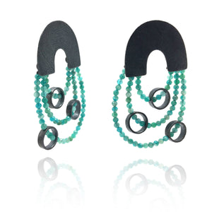 Amazonite Chain Arches-Earrings-Heather Guidero-Pistachios