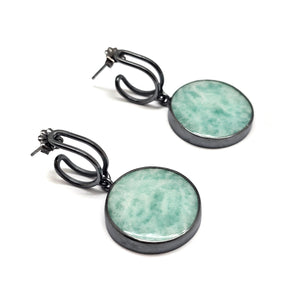 Amazonite Link Hoops