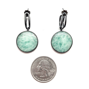 Amazonite Link Hoops
