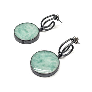 Amazonite Link Hoops