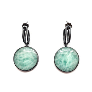 Amazonite Link Hoops