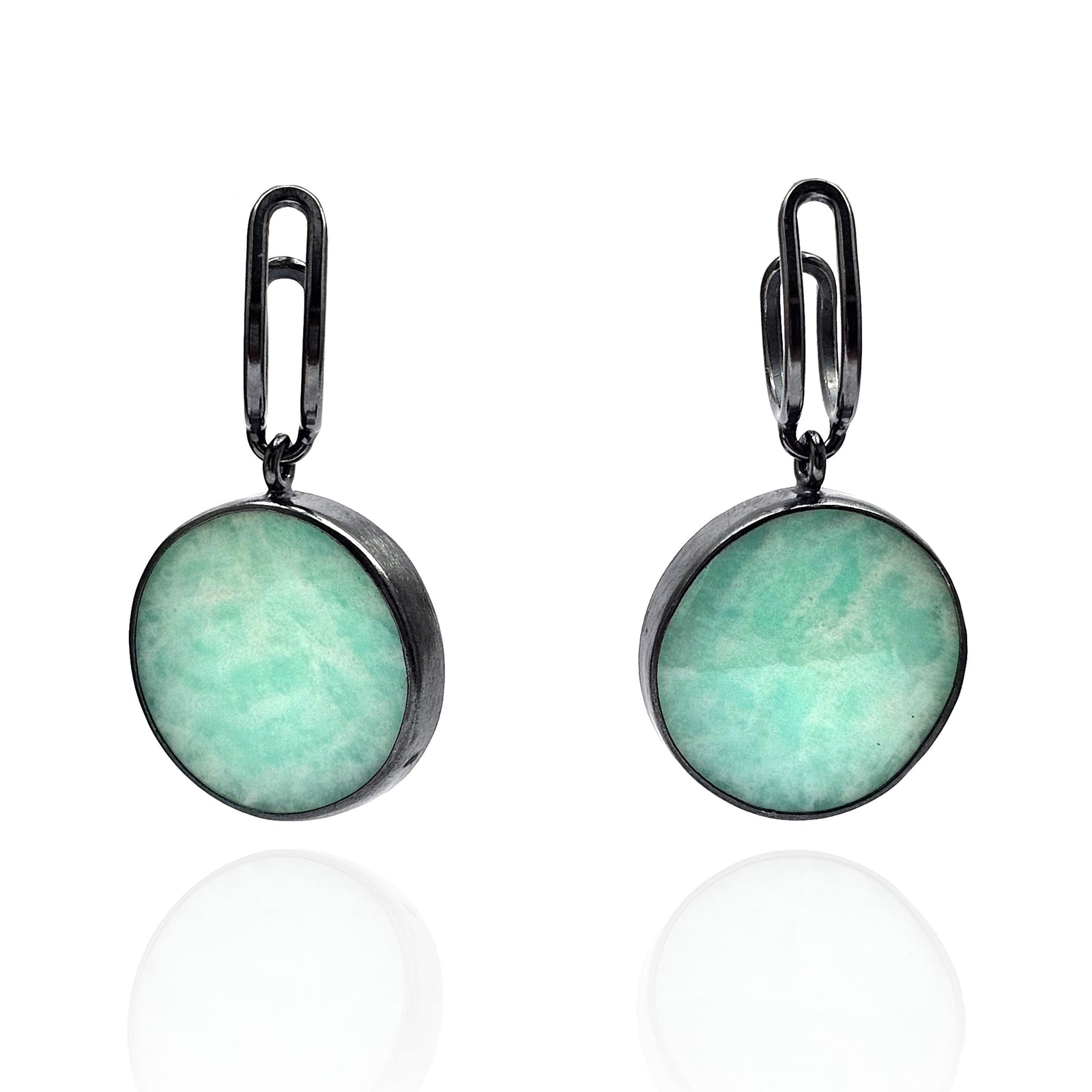Amazonite Link Hoops