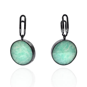 Amazonite Link Hoops