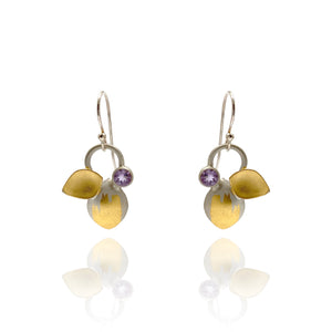 Amethyst Gold Petal Earring-Earrings-Judith Neugebauer-Pistachios