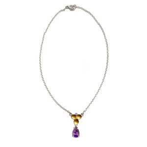 Amethyst and Gold Petal Necklace-Necklaces-Judith Neugebauer-Pistachios
