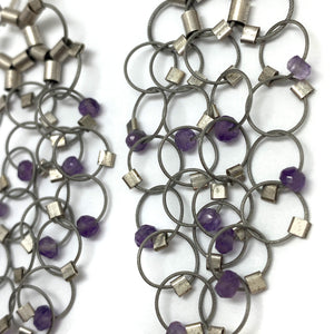 Amethyst and Nylon Earrings-Earrings-Meghan Riley-Pistachios