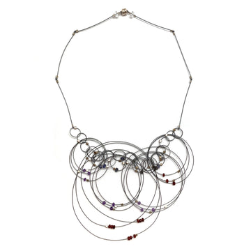 Amethyst and Nylon Necklace