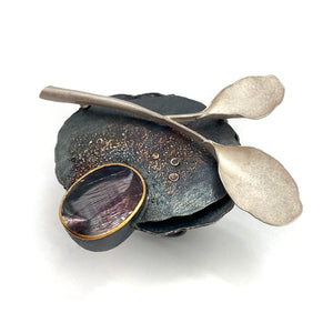 Amethyst and Quartz Statement Ring-Rings-Liaung-Chung Yen-Pistachios