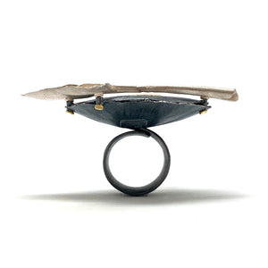 Amethyst and Quartz Statement Ring-Rings-Liaung-Chung Yen-Pistachios