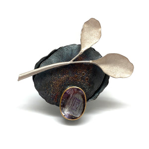 Amethyst and Quartz Statement Ring-Rings-Liaung-Chung Yen-Pistachios