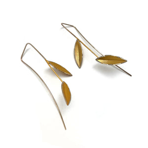 Angular Gold Leaf Earrings-Earrings-Marcin Tyminski-Pistachios