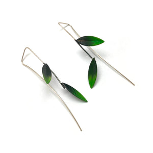 Angular Green Leaf Earrings-Earrings-Marcin Tyminski-Pistachios