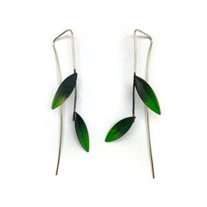 Angular Green Leaf Earrings-Earrings-Marcin Tyminski-Pistachios
