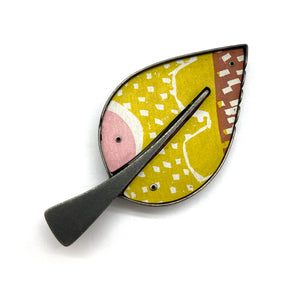 Anodized Leaf Brooch-Pins-Lindsey Mann-Pistachios