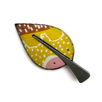 Anodized Leaf Brooch