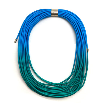 Aqua and Lime Coil Necklace