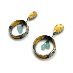 Aquamarine Dangle Earrings-Earrings-So Young Park-Pistachios