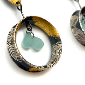 Aquamarine Dangle Earrings-Earrings-So Young Park-Pistachios