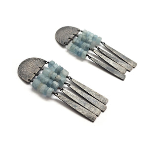 Aquamarine Half Arch Earrings-Earrings-Heather Guidero-Pistachios