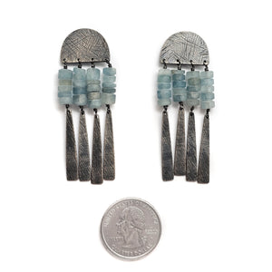 Aquamarine Half Arch Earrings-Earrings-Heather Guidero-Pistachios