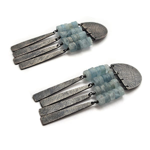 Aquamarine Half Arch Earrings-Earrings-Heather Guidero-Pistachios