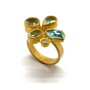 Aquamarine and Diamond Ring-Rings-Petra Class-Pistachios